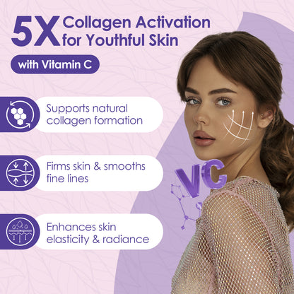 Multi Collagen Peptides Powder, Hydrolyzed Collagen with Vitamin C